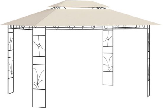 vidaXL - Prieel - 160 - g/m² - 4x3x2,7 - m - crèmekleurig
