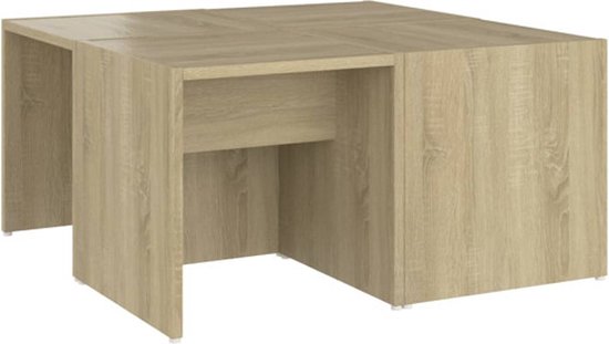 vidaXL - Salontafels - 4 - st - 33x33x33 - cm - bewerkt - hout - sonoma - eikenkleurig