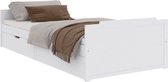 vidaXL - Bedframe - met - lades - massief - grenenhout - wit - 90x200 - cm