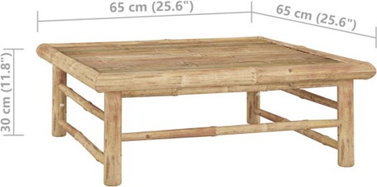 vidaXL - Tuintafel - 65x65x30 - cm - bamboe