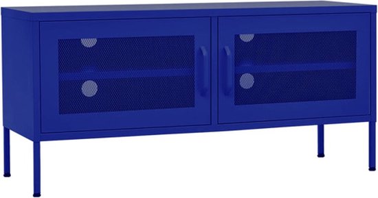 vidaXL - Tv-meubel - 105x35x50 - cm - staal - marineblauw