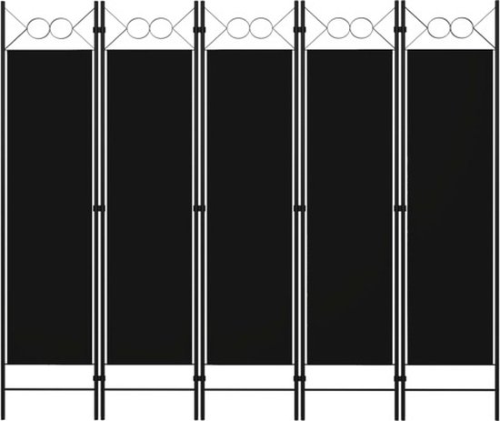 vidaXL-Kamerscherm-met-5-panelen-200x180-cm-zwart