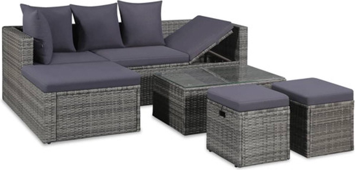 Vidaxl Loungeset Grijs Tuinbankenset
