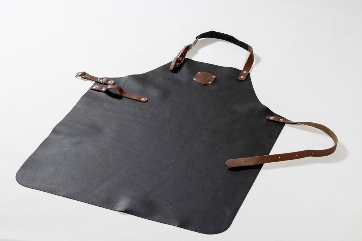 Blacksmith Leren Schort XL - BBQ - Zwart