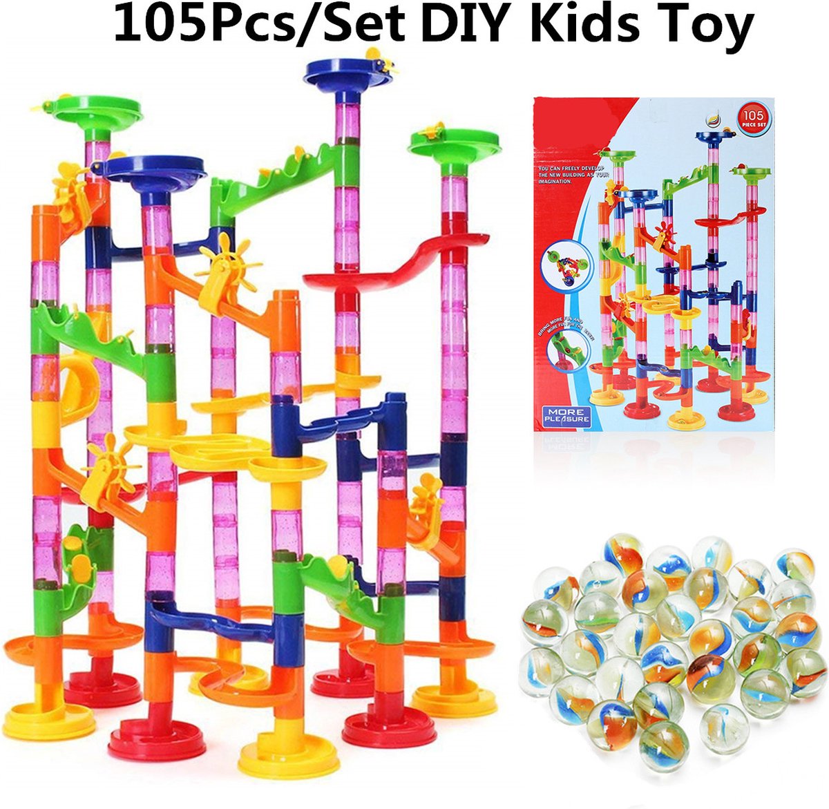 Marble Run Pipeline Toys Set 105 Delig Marble Rush Knikkerbaan