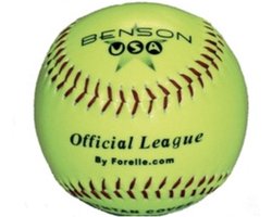 Benson - MLB - Softball - LGB12Y12 - Leren - Official Size - Wedstrijd Softbal - Geel - 12 inch
