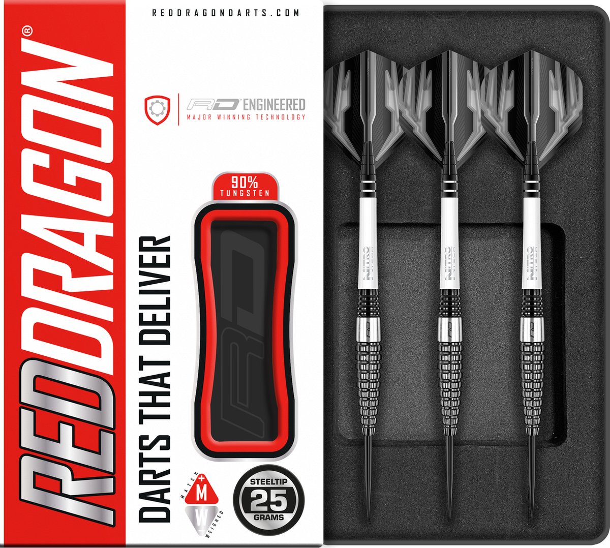 RED DRAGON - Carnage 3: Steeltip Tungsten Dartpijlen Professioneel - 25 gram