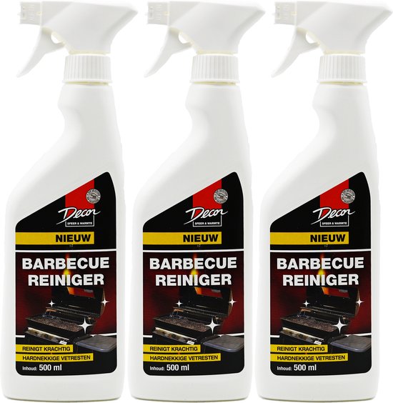 Barbecue reiniger spray van Decor 3x500ml - reinigt vet, vuil en resten - BBQ reiniger bbq accesoires