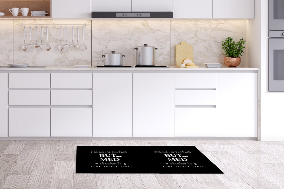 KitchenYeah Keukenloper - Loper keuken - Medicijnen - Studie - Studenten - Quotes - 120x60 cm - Keukenloper vinyl Multicolor
