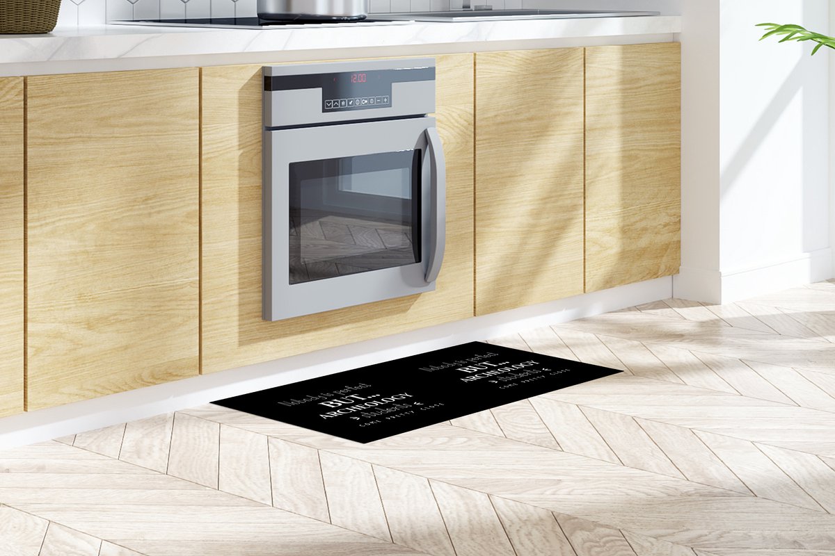 KitchenYeah Keukenloper - Loper keuken - Archeologie - Studeren - Quote - Student - 120x50 cm - Keukenloper vinyl Multicolor