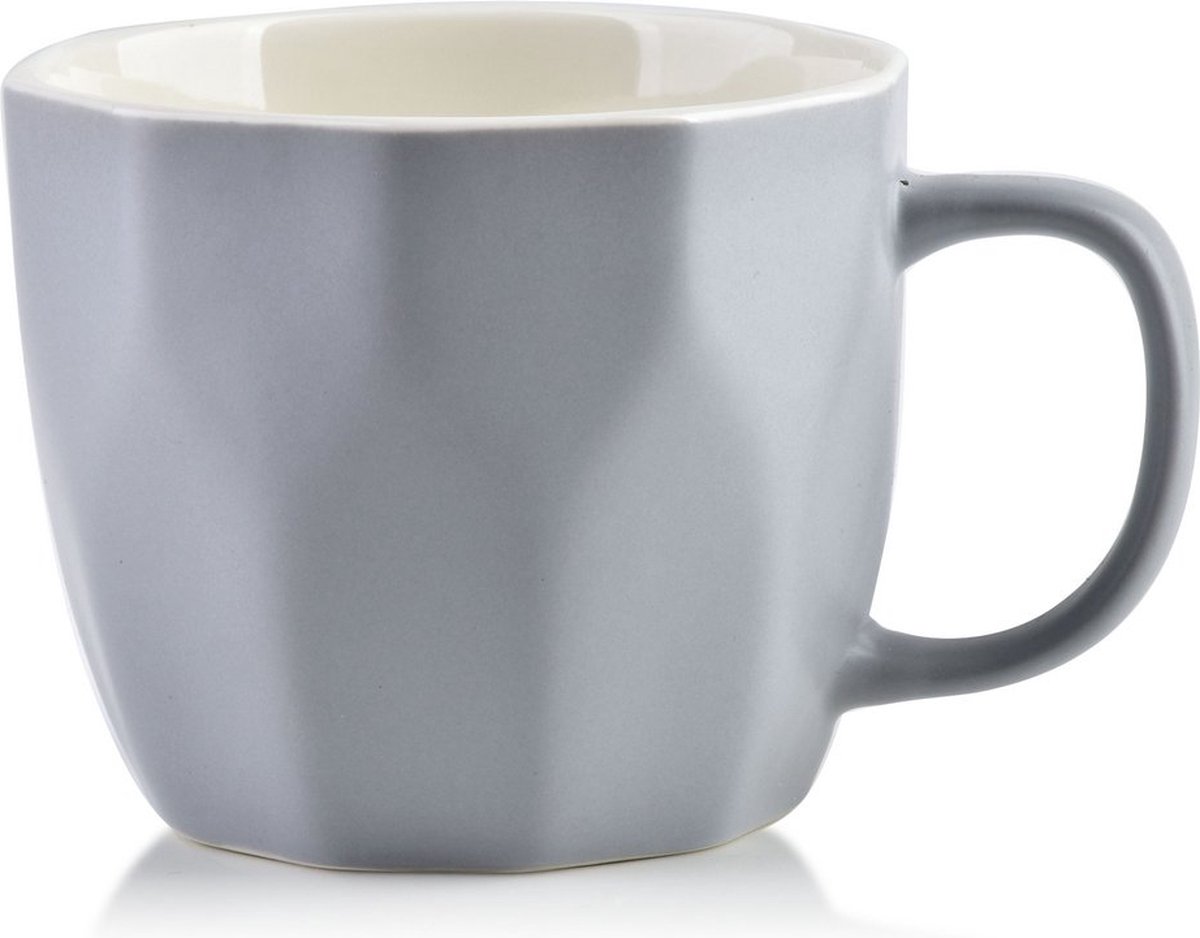 Affekdesign - Set van 3 mokken/tassen met oor - grijs - 380ml