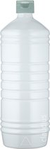 Lege Plastic Fles 1 liter PET wit - met witte klepdop - set van 10 stuks - Navulbaar - Leeg