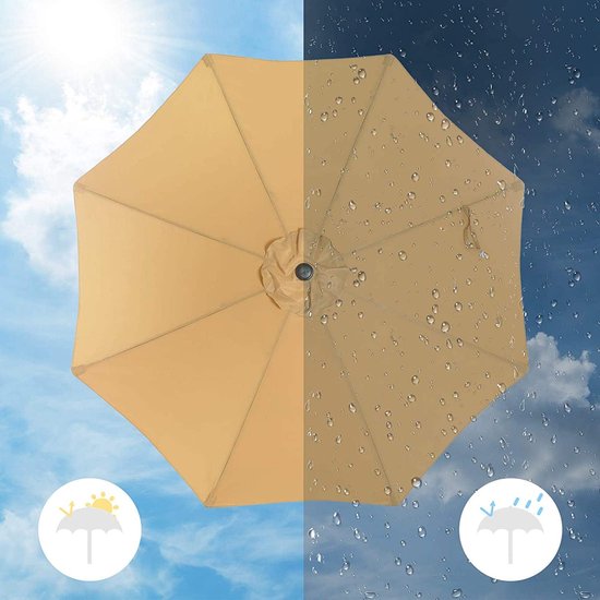 SONGMICS parasol, Ø 270 cm, tuinparasol, marktparasol, UV-bescherming tot  UPF 50+,... | bol.com