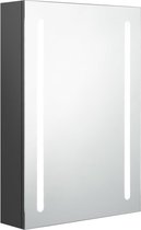 vidaXL - Badkamerkast - met - spiegel - en - LED - 50x13x70 - cm - grijs