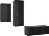 vidaXL-3-delige-Tv-meubelset-bewerkt-hout-hoogglans-zwart
