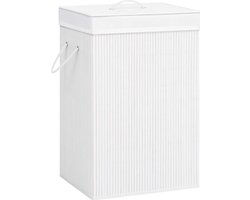 vidaXL - Wasmand - met - 2 - vakken - 72 - L - bamboe - wit