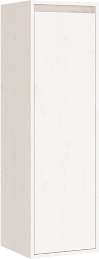 VidaXL Wandkast 30x30x100 cm massief grenenhout wit - Kantoormeubelen Plus