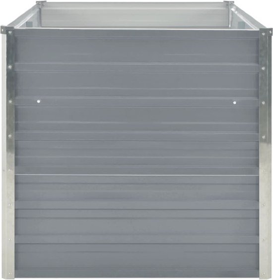vidaXL Verhoogde Metalen Plantenbak - 160 x 80 x 77 cm - Zilver