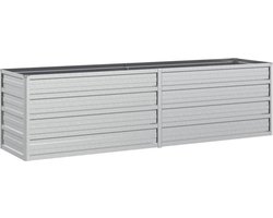 vidaXL - Plantenbak - verhoogd - 160x40x45 - cm - gegalvaniseerd - staal - zilver