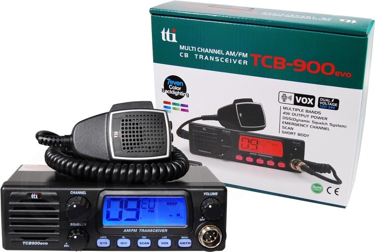 TTI TCB-900evo - AM/FM - CB radio - 12/24 Volt - 27 MHz - VOX