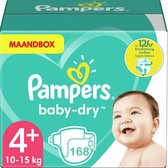 Pampers Baby luier Baby Dry Maat 4+ - 168 Luiers Maandbox