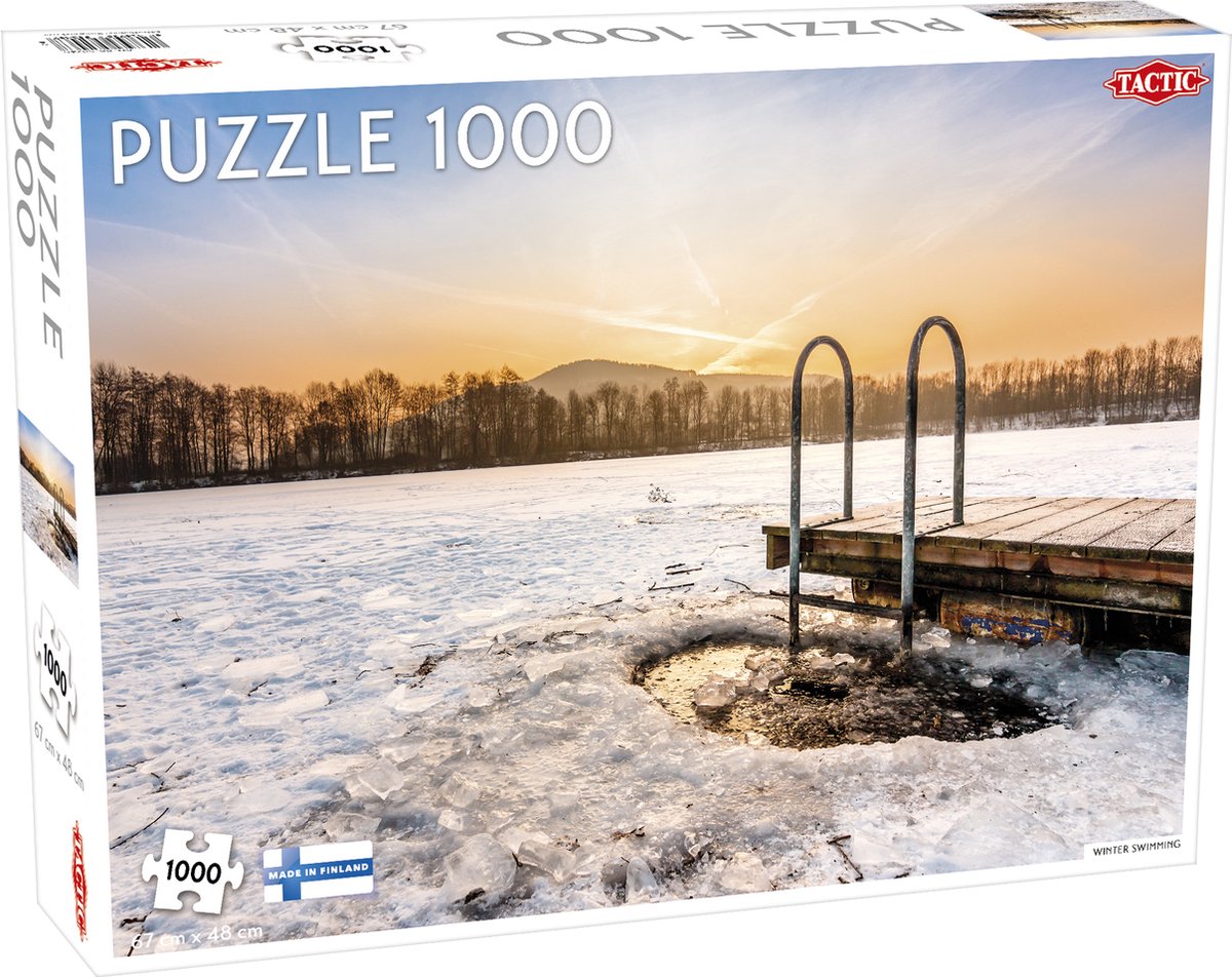 Tactic Winter Swimming – Puzzel – 1000 stukjes – Scandinavische Traditie in de Kou – Strak en Rustgevend Ontwerp – Hoogwaardige Scandinavische Kwaliteit