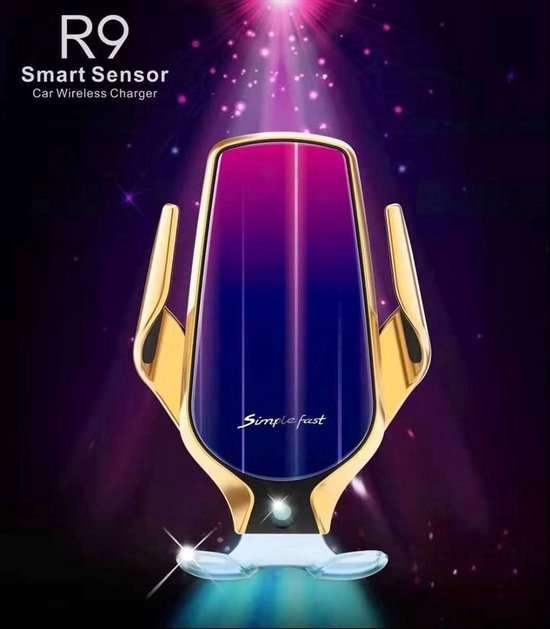 Smart R9 Sensor auto Gsm oplader- Telefoon draadloze oplader - Automatische auto telefoon houder Draadloze Oplader - Auto Gsm houder - Auto Gsm lader