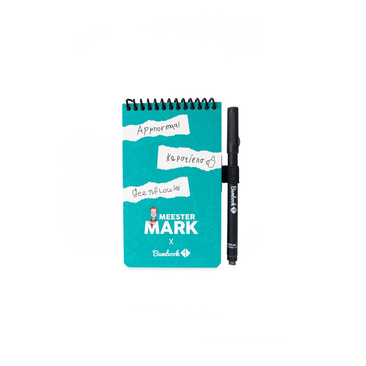 Meester Mark & Bambook Pocket uitwisbaar notitieboek - Duurzaam, herbruikbaar whiteboard schrift - Met 1 gratis stift