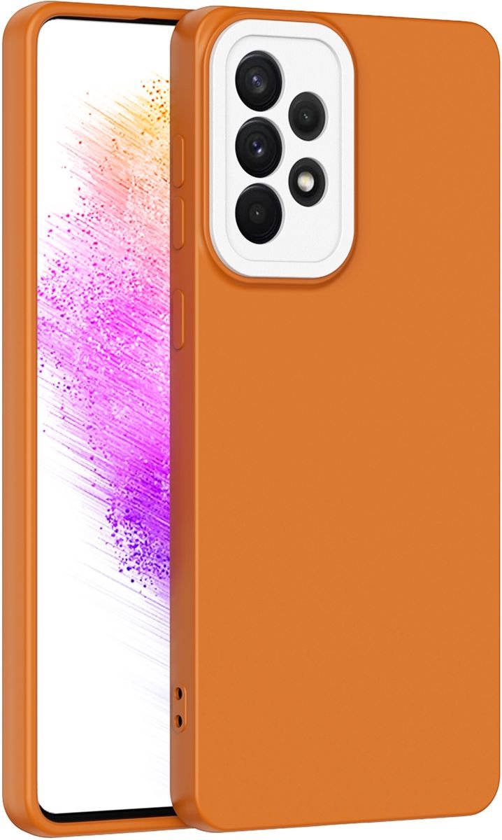 Mobigear Hoesje geschikt voor Samsung Galaxy A73 Telefoonhoesje Flexibel TPU | Mobigear Colors Backcover | Galaxy A73 Case | Back Cover - Cognac