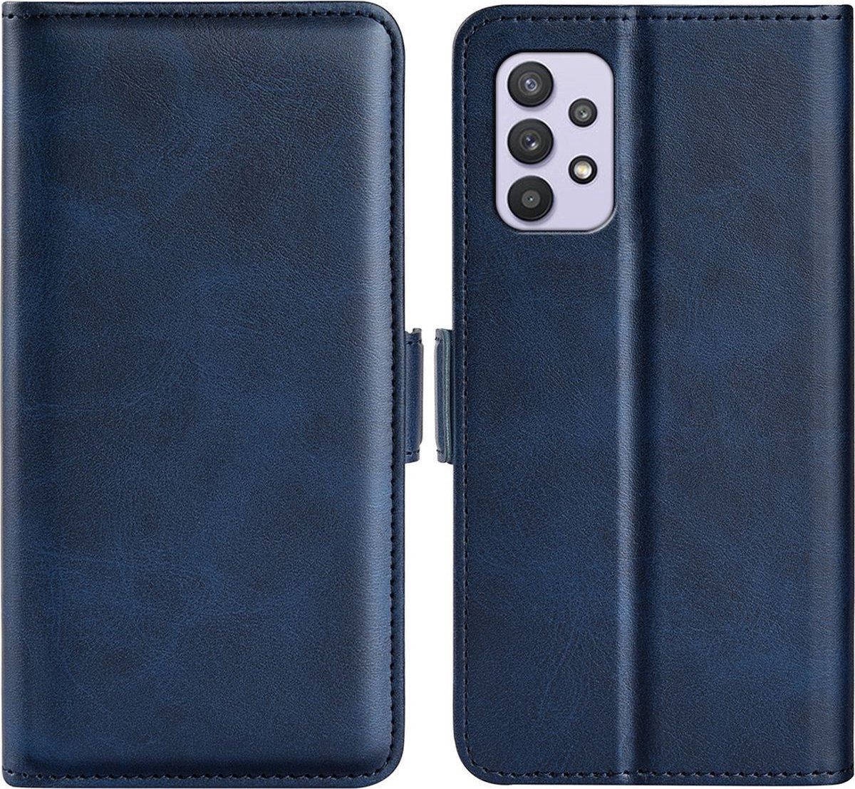 Mobigear Telefoonhoesje geschikt voor Samsung Galaxy A53 Hoesje | Mobigear Slim Magnet Bookcase Portemonnee | Pasjeshouder voor 3 Pasjes | Telefoonhoesje voor Pinpas / OV Kaart / Rijbewijs - Donkerblauw