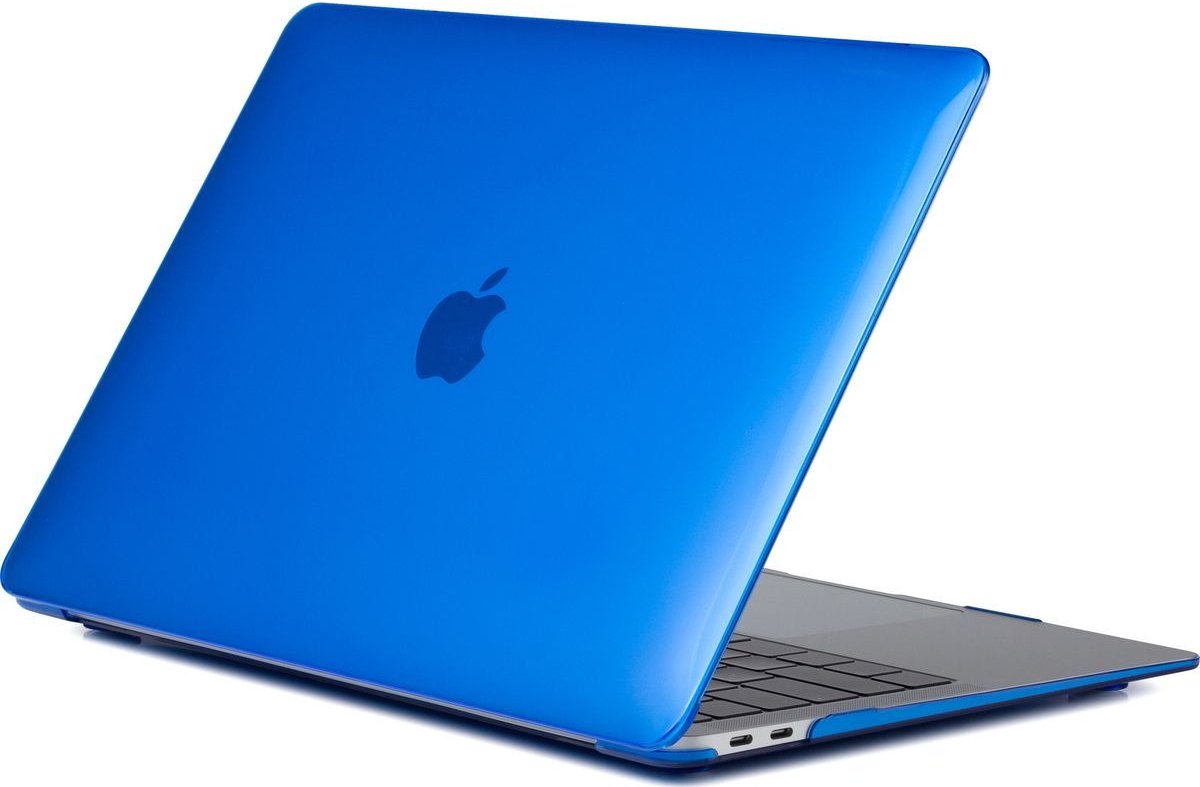 Mobigear Laptophoes geschikt voor Apple MacBook Air 13 Inch (2018-2020) Hoes Hardshell Laptopcover MacBook Case | Mobigear Glossy - Donkerblauw - Model A1932 / A2179 / A2337