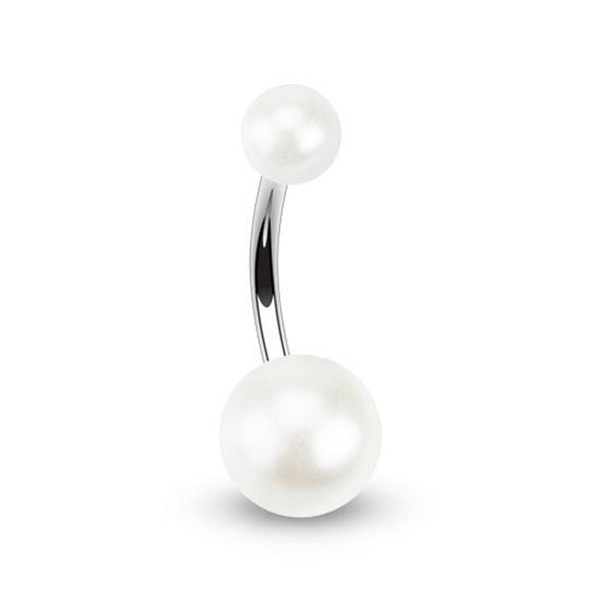 Bellypiercing perle blanc