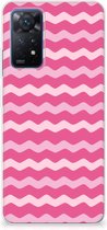 Bumper Hoesje Xiaomi Redmi Note 11 Pro 5G Smartphone hoesje Waves Pink