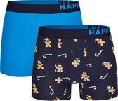 Happy Shorts 2-Pack Kerst Boxershorts Heren Gingerbread Man - Maat XXL