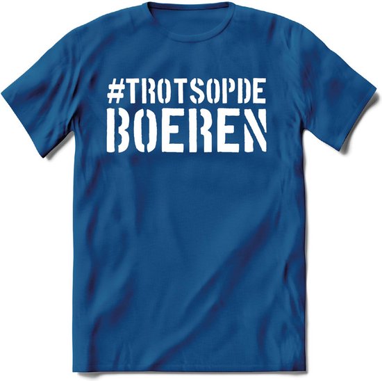 T-Shirt Knaller T-Shirt|Trots op de boeren / Boerenprotest / Steun de boer|Heren / Dames Kleding shirt|Kleur Blauw|Maat XXL