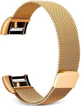 Milanees bandje - goud, geschikt voor Fitbit Charge 2 - maat S/M