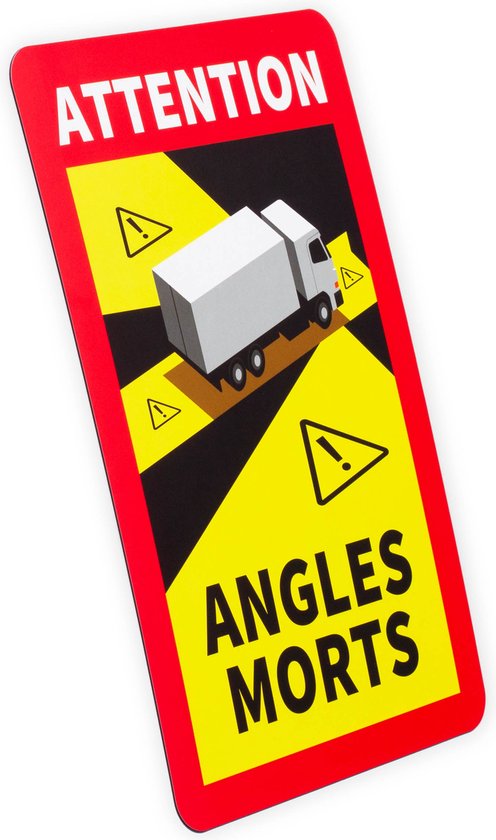 Brute Strength - Voordeelset 3 Magneet Stickers Dode Hoek Frankrijk - Bus - Camper - Attention Angles Morts - Duurzame Kwaliteit - Formaat 17 x 25 cm