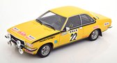 Het 1:18 Diecast model van de Opel Commodore B GS/E #22 van de Montecarlo Rally van 1974. De rijders waren W. Rohrl en J. Berger. De fabrikant van het schaalmodel is Otto Mobile.Dit model is alleen online beschikbaar