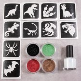 Grimas Sparkling Dino Set - glitter tattoo set
