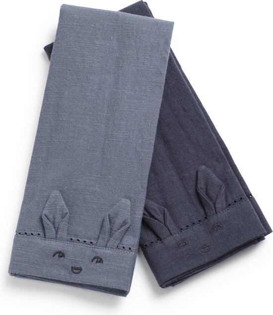 Elodie - serviettes en tissu - Bébé - 2 pièces - Blue tendre