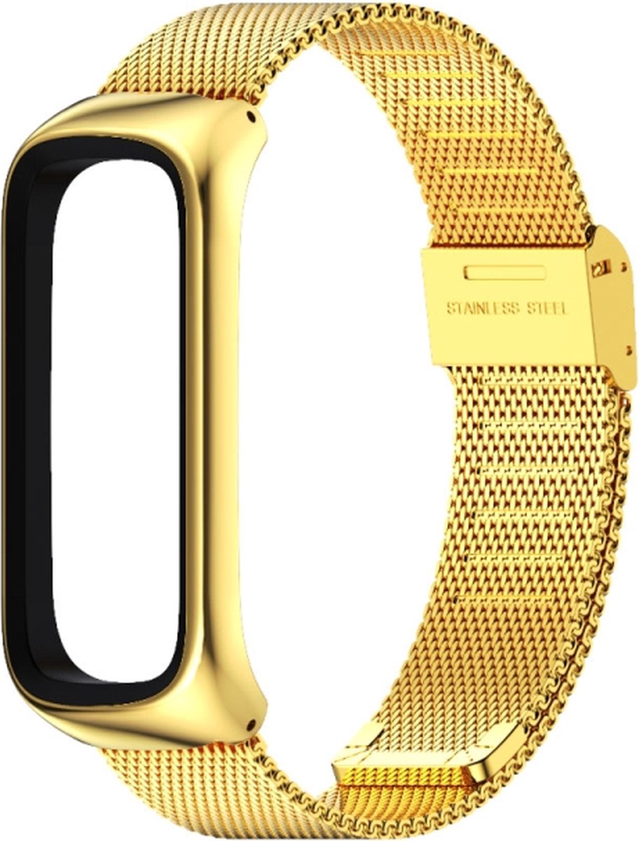 Milanees bandje - geschikt voor Samsung Galaxy Fit 2 - goud
