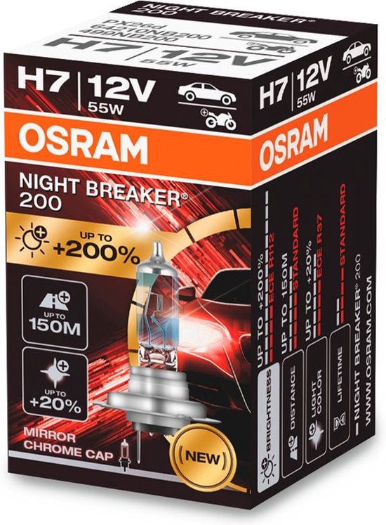 Halogen bulb OSRAM NIGHT BREAKER 200 12V H7 55W