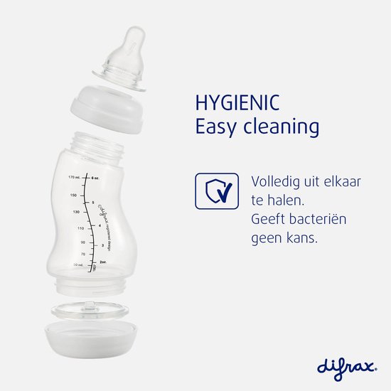 Difrax Babyfles 170 ml Natural - S-fles - Anti-Colic - Lichtblauw - 2 stuks van Merkloos — afbeelding 4