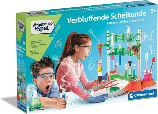 Clementoni Wetenschap & Spel - Verbluffende Scheikunde - Experimenteerdoos - Laboratorium speelgoed - 8+ Jaar