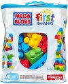 foto van Mega Bloks First Builders 60 Maxi Blokken Met Tas Blauw - Contructiespeelgoed