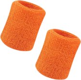 MJ Sports Premium Zweetbandjes - Zweetbanden - Polsbanden - Polsbandjes - Fitness - Set van 2 - 11 cm - Unisex - Oranje