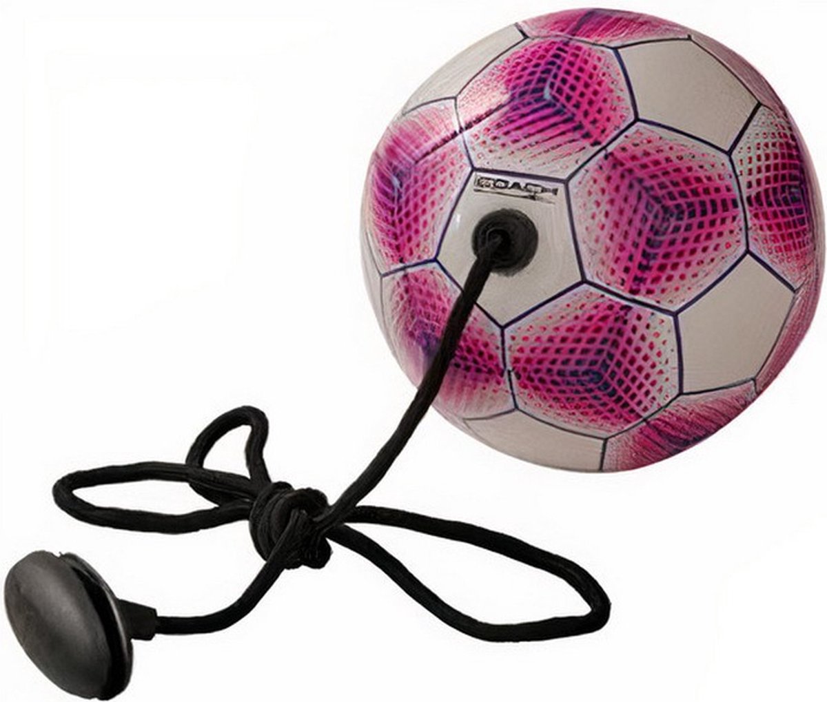 voetbal iCoach Mini 3.0 polyurethaan roze/wit