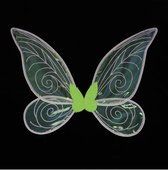 Ailes de fée papillons - Ailes d'ange en organza - Ailes de fée pour Filles - Ailes de costume de princesse papillon pour Noël Halloween - Habiller une fête d'anniversaire - Cadeau - L Vert