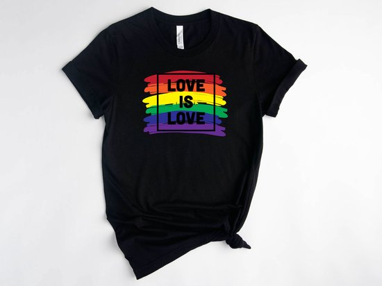 Lykke  LGBTQ Unisex T-shirt Lgbt Pride rainbow  t-shirt love is love t-shirt katoenen natuurlijke kleurstof dtg