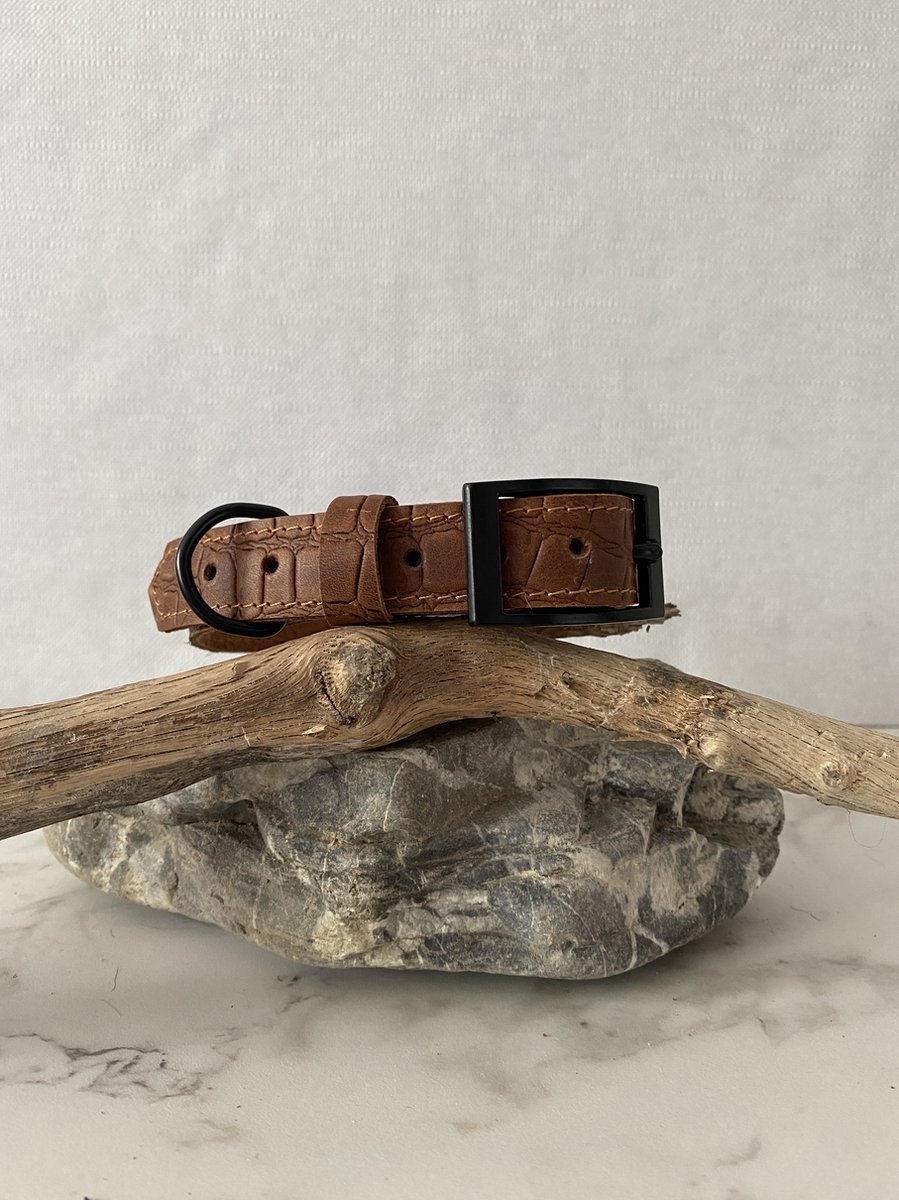 Hondenhalsband cognac XS